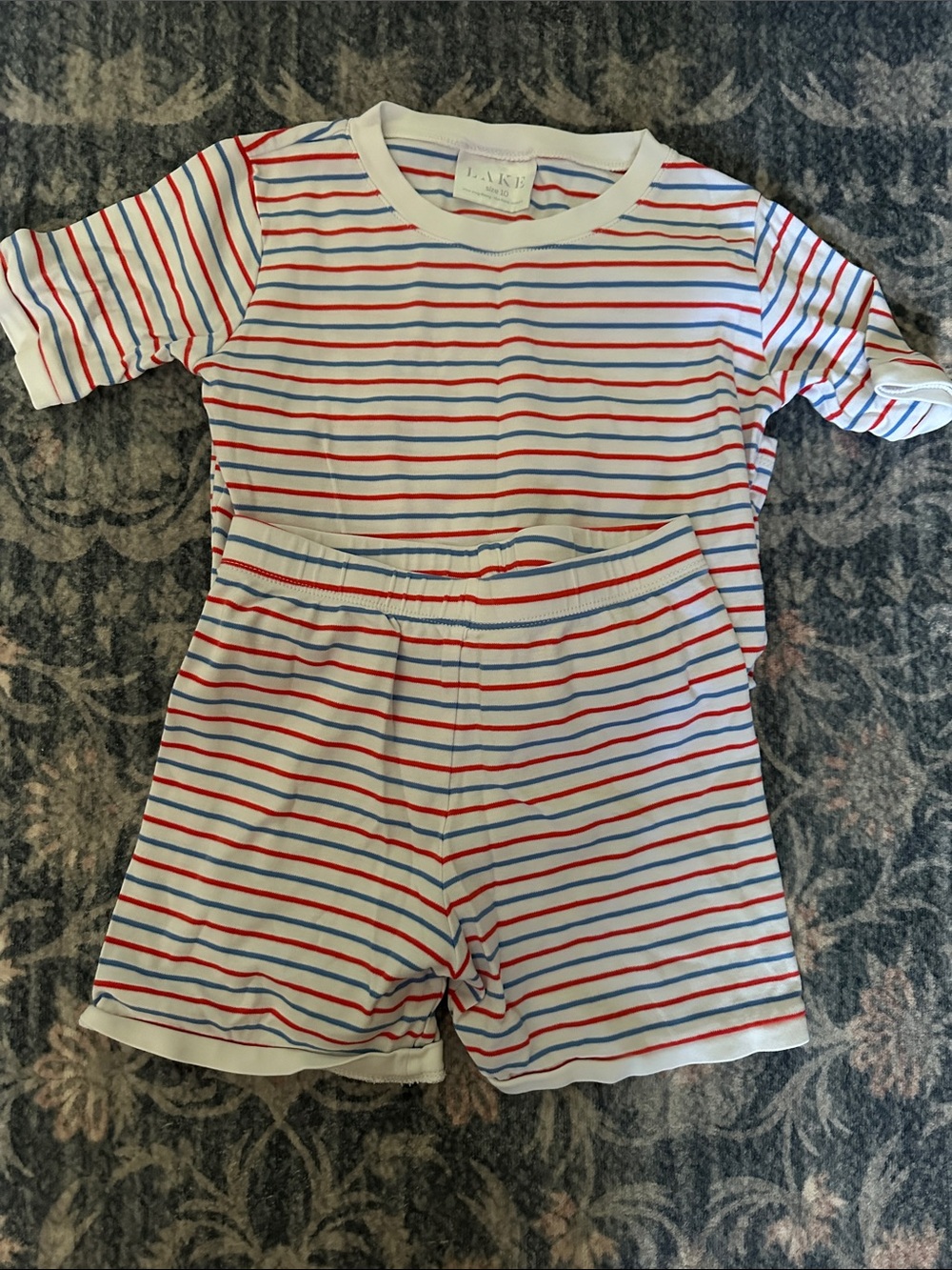 Lake Stripe Kids Pajama Set - size 10